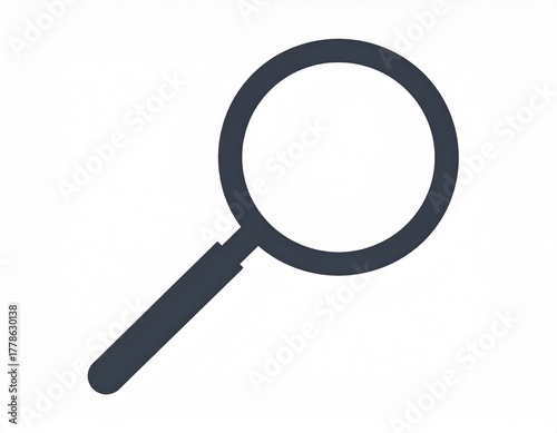 magnifying glass isolated on white, Minimal magnifying glass icon