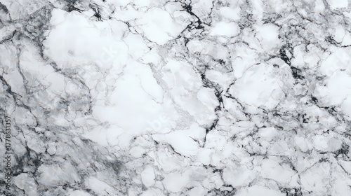 White Marble Texture with Black Veins Abstract Backdrop
