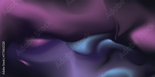 Abstract Fluid Forms in Purple Blue and Black Smooth Texture.