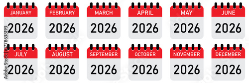 Weekly and Monthly Calendar Icons Set – Editable Vector of Days and Dates in Flat and Outline Style for Web,
 App, and UI Design