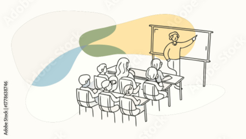 Teacher teaching students in the classroom