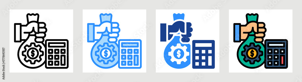 Obraz premium Budget Management Icon Collection Set Multiple Style