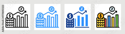 Profit Margin Icon Collection Set Multiple Style