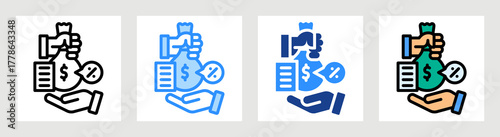 Money Lending Icon Collection Set Multiple Style