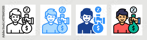 Commission Icon Collection Set Multiple Style