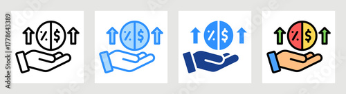 Dividend Icon Collection Set Multiple Style