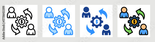 Profit Sharing Icon Collection Set Multiple Style