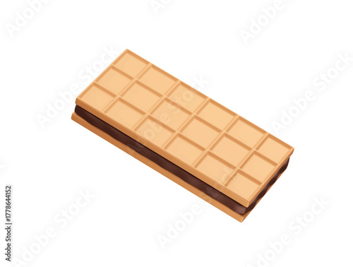 Chocolate Wafer Cookie icon 3d rendering illustration