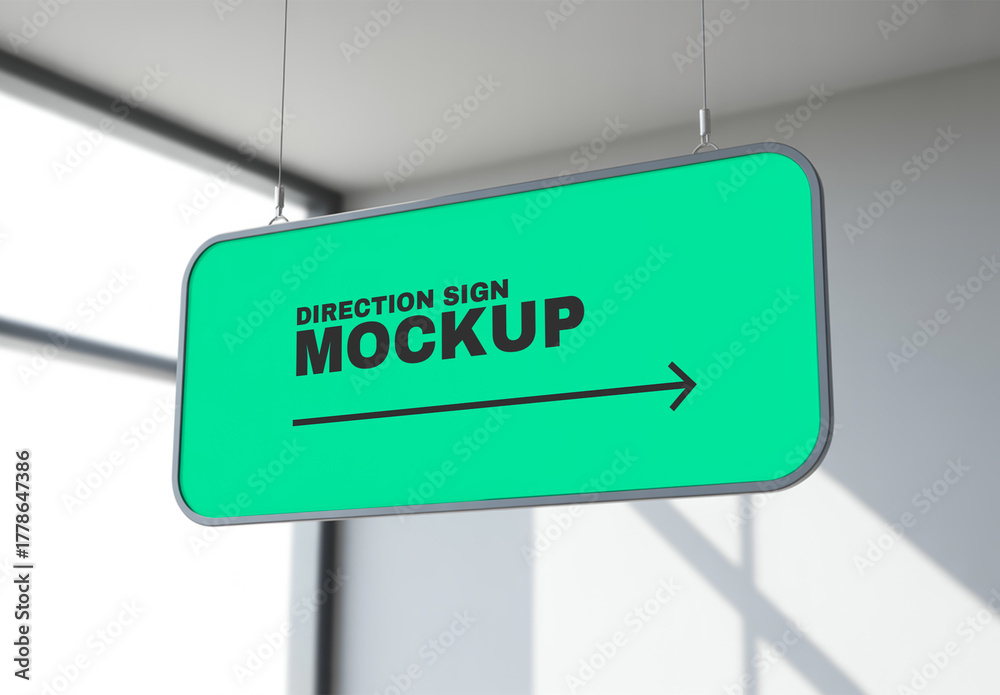 Hanging Direction Sign Mockup Stock Template | Adobe Stock