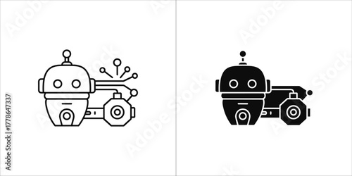 Robot with wheel and antenna