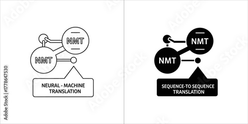 Neural machine translation linear icon