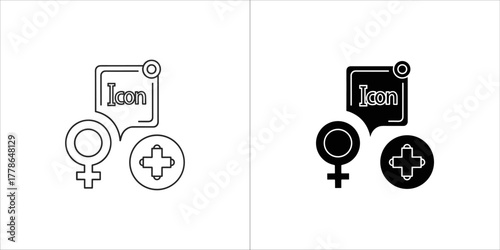 Female gender add icon for medical or health