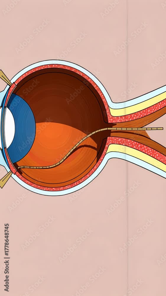 Cross-sectional Illustration of Human Eye Anatomy Highlighting Retinal ...