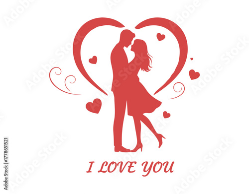 I adore this couple's red silhouette on Valentine's Day
