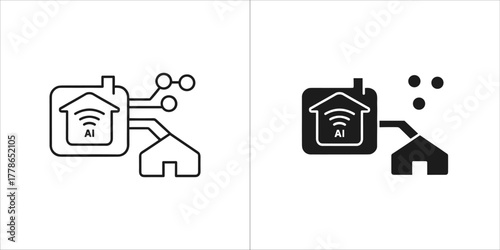 Smart home system icon remote control vector