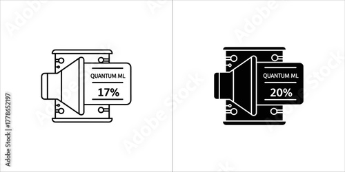 Quantum volume icon for quantum computing concept