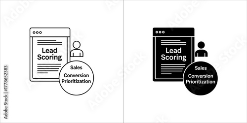 Lead scoring icon, sales and marketing concept