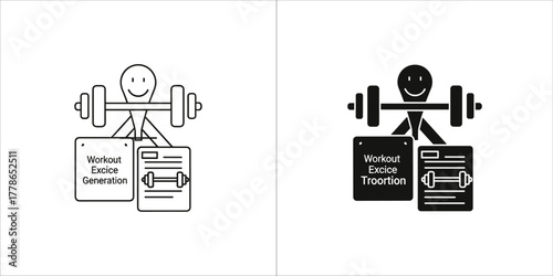 Workout force generation icon for health concept