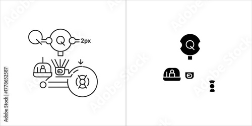 Quantum machine learning pipeline icon