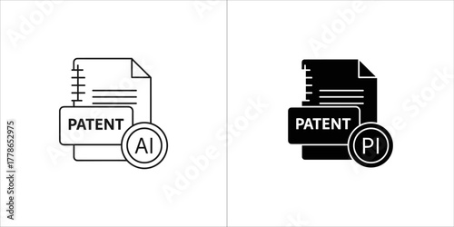 Patent artificial intelligence icon vector illustration