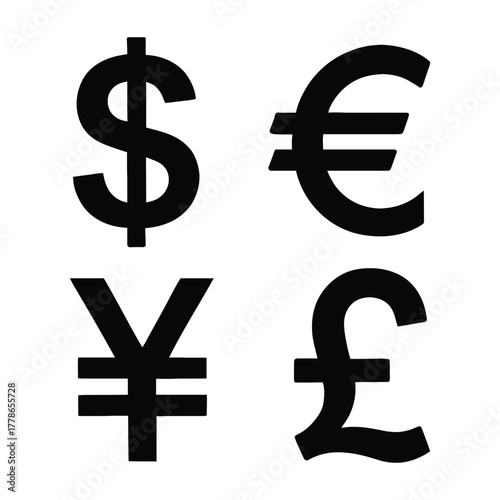 Euro currency symbols vector on white backgroundEuro currency symbols vector on white background