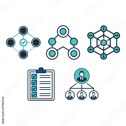 Social network connection concept illustration vector icon design
