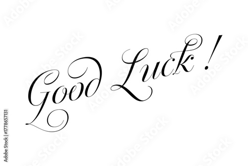 Good Luck ! - 手書き風の書体で書いたGood Luck !（グッドラック！）の文字のロゴマーク
