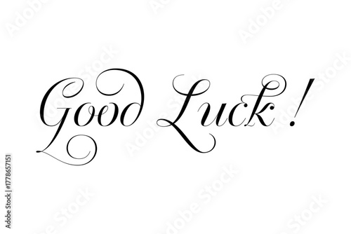 Good Luck ! - 手書き風の書体で書いたGood Luck !（グッドラック！）の文字のロゴマーク
