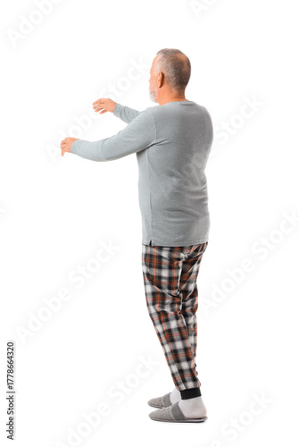 Senior male sleepwalker in ...