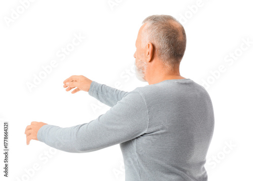 Senior male sleepwalker in ...