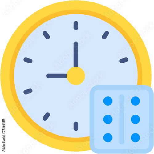 Clock Routine Vector Icon Medicine Time and Healthcare Reminder Symbol