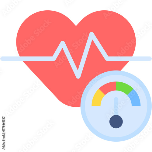 Hypertension Vector Icon Blood Pressure and Heart Health Illustration