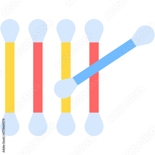 Cotton Swabs Vector Icon Medical Cleaning and Healthcare Equipment