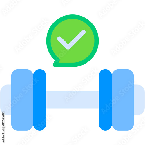 Dumbbell Vector Icon Fitness Exercise and Gym Healthcare Symbol