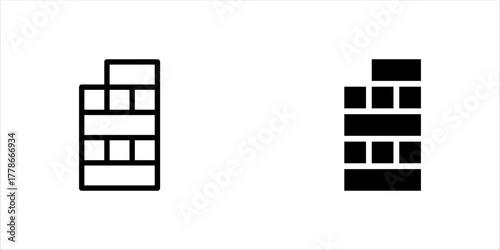 Jenga icon set. vector illustration.
