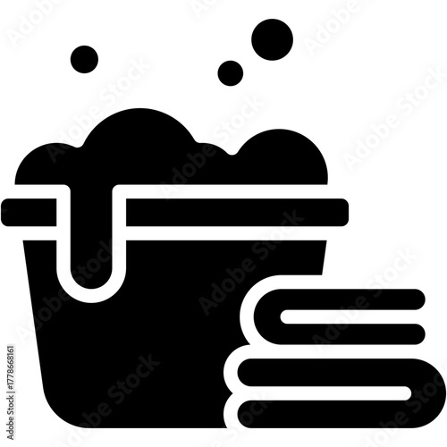 Laundry Vector Icon Washing Clothes and Housework Cleaning Symbol