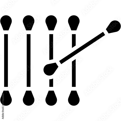 Cotton Swabs Vector Icon Medical Cleaning and Healthcare Equipment