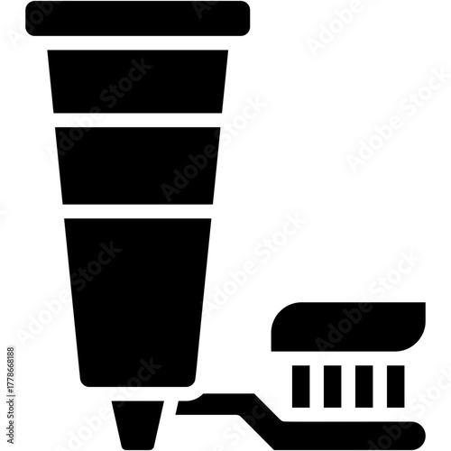 Toothbrush Vector Icon Dental Hygiene and Healthcare Teeth Symbol