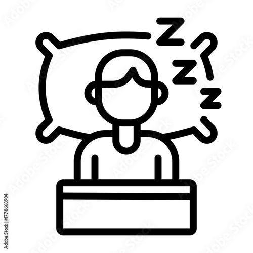 Person Sleeping on Pillow with Zzz