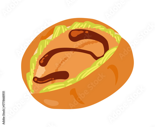 コロッケパンのイラスト