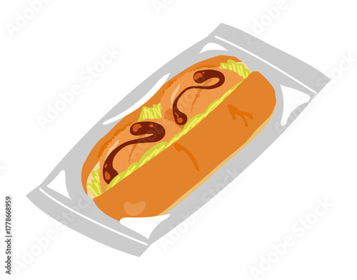 コロッケパンのイラスト