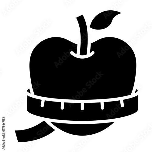 Icon with Apple and Tape