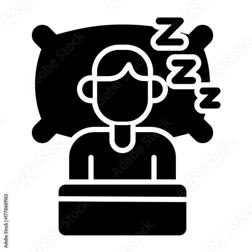 Person Sleeping on Pillow with Zzz