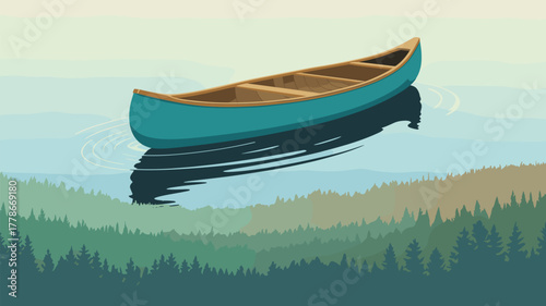 Canoe on Lake Ripple Water Nature Outdoor Adventure