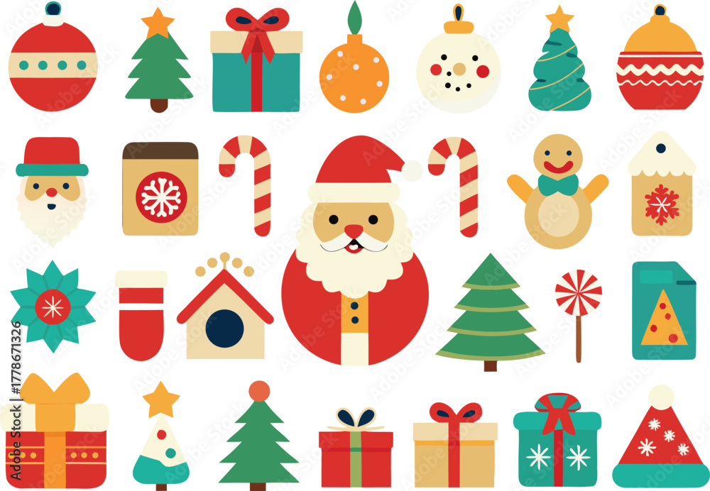 Fototapeta premium christmas and new year elements