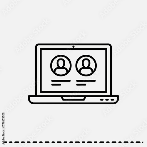 Wallpaper Mural Vector illustration of online meeting on laptop screen, vector icon Torontodigital.ca