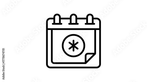 Ready to use line animated icon of doctor appointment calendar