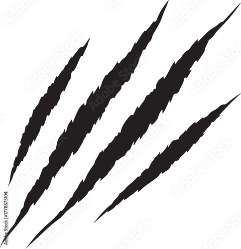 Animal claw scratches mark silhouette vector, tiger scratches signs, lion scratches signs, dinosaur scratches 