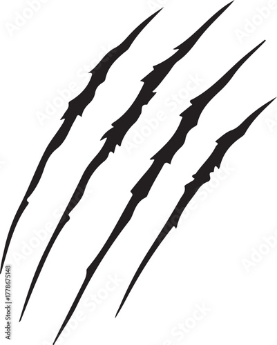 Animal claw scratches mark silhouette vector, tiger scratches signs, lion scratches signs, dinosaur scratches 