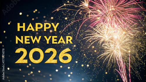 Wallpaper Mural Happy new year 2026 fireworks celebration Torontodigital.ca